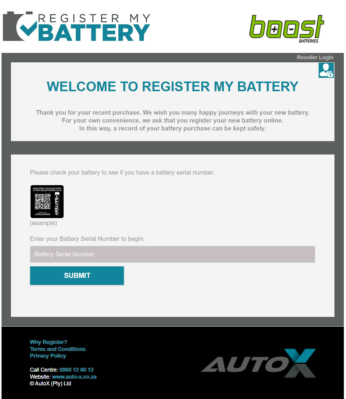 Amorphous New Media_AutoX-RegisterYourBattery-Welcome